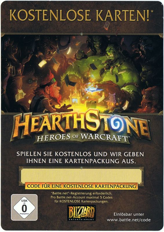 Extras for Diablo III (Macintosh and Windows) (2014 release with Hearthstone voucher): Heartstone Voucher Front