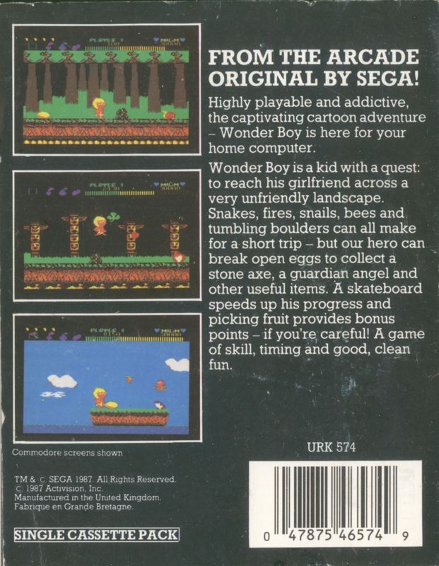 Back Cover for Wonder Boy (ZX Spectrum)