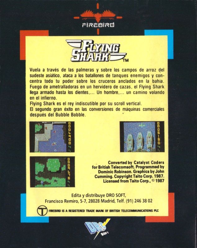 Back Cover for Sky Shark (ZX Spectrum)