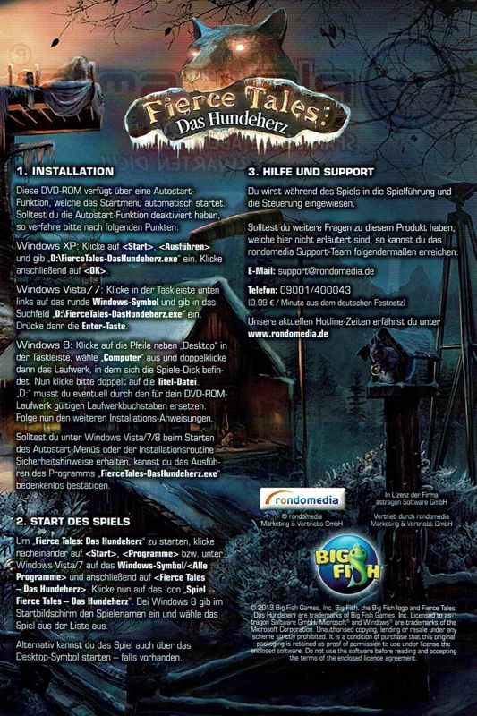 Manual for Fierce Tales: The Dog's Heart (Windows) (play+smile release): Front
