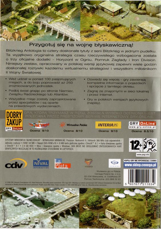 Back Cover for Blitzkrieg: Anthology (Windows) (Kolekcja Klasyki release)