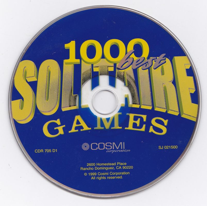 Media for 1000 Best Solitaire Games (Windows) (1999 release)
