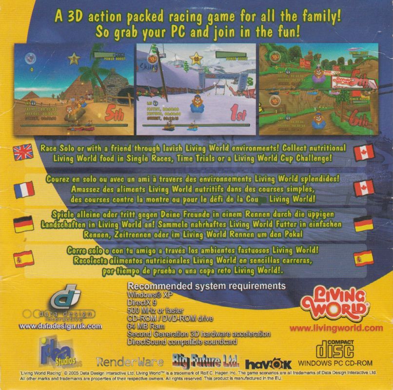 Back Cover for Living World Racing (Windows)