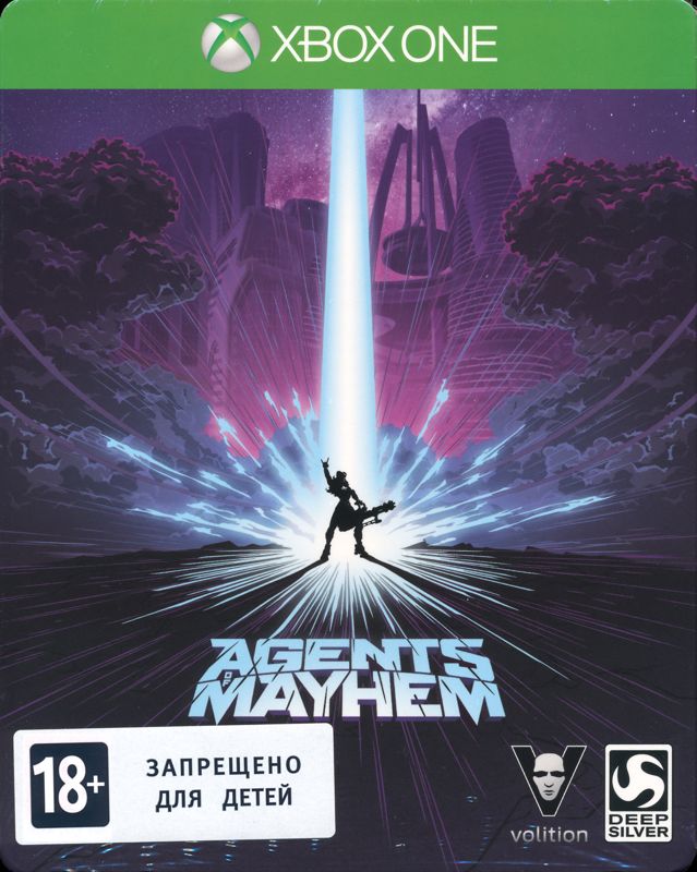 Front Cover for Agents of Mayhem: Day One Edition (Xbox One): w/ Age Rating Sticker