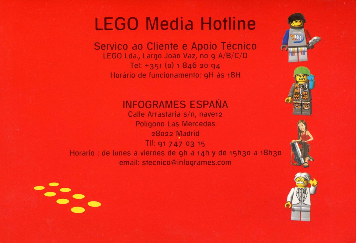 Reference Card for LEGO Racers (Nintendo 64): Back
