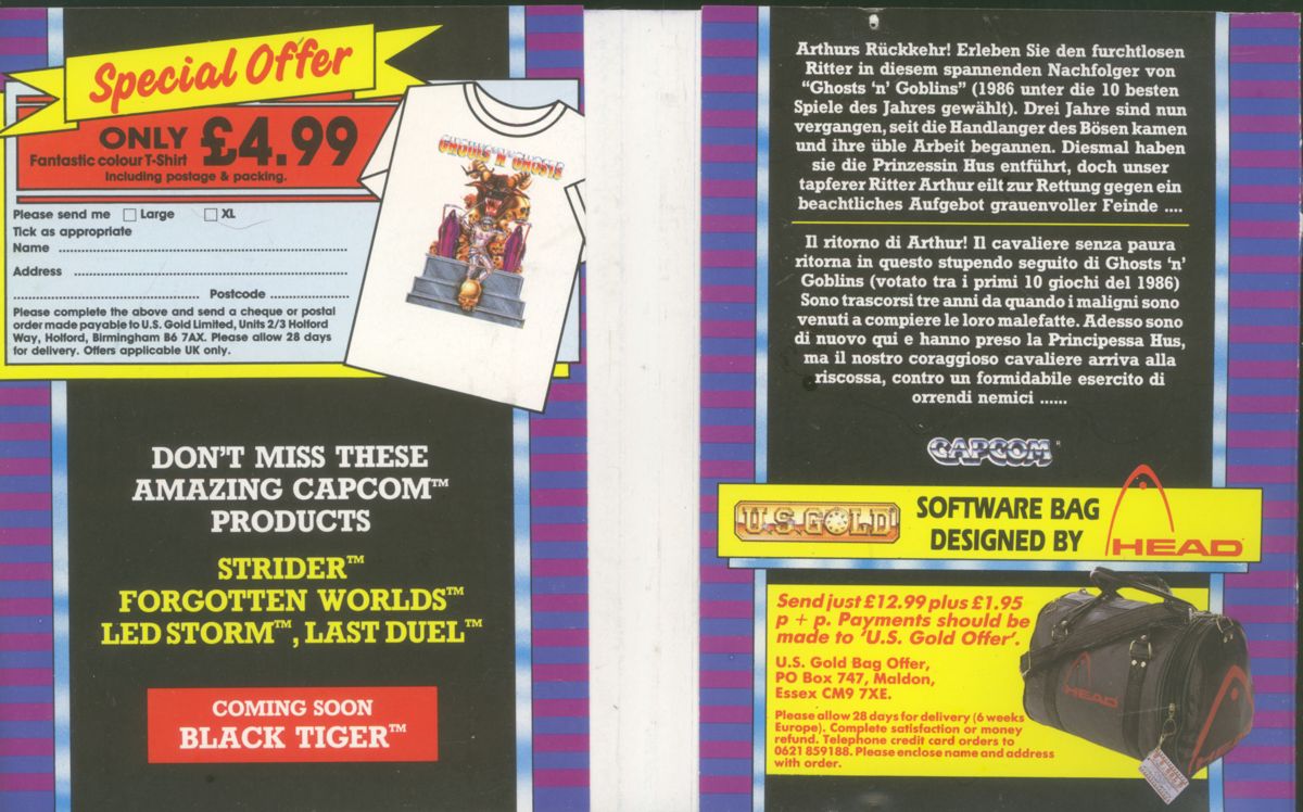 Inside Cover for Ghouls 'N Ghosts (ZX Spectrum)