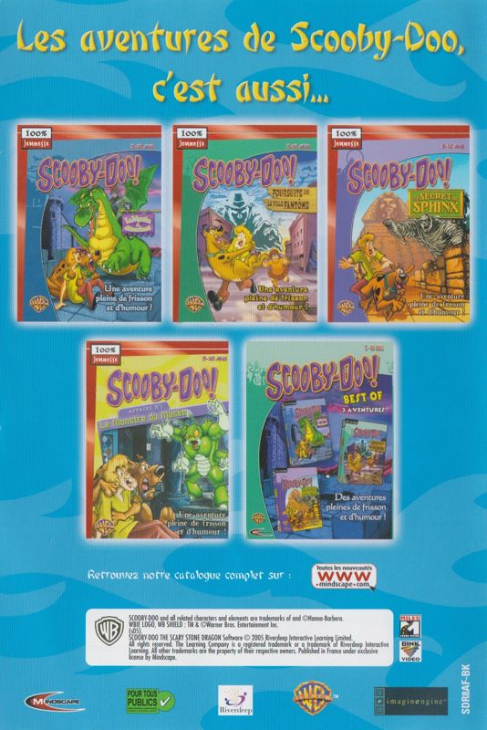Manual for Scooby-Doo!: Case File N°2 - The Scary Stone Dragon (Windows): Back