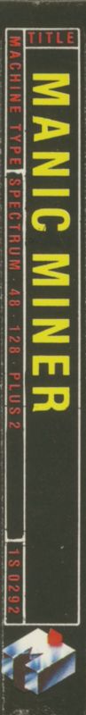 Spine/Sides for Manic Miner (ZX Spectrum) (Budget re-release)