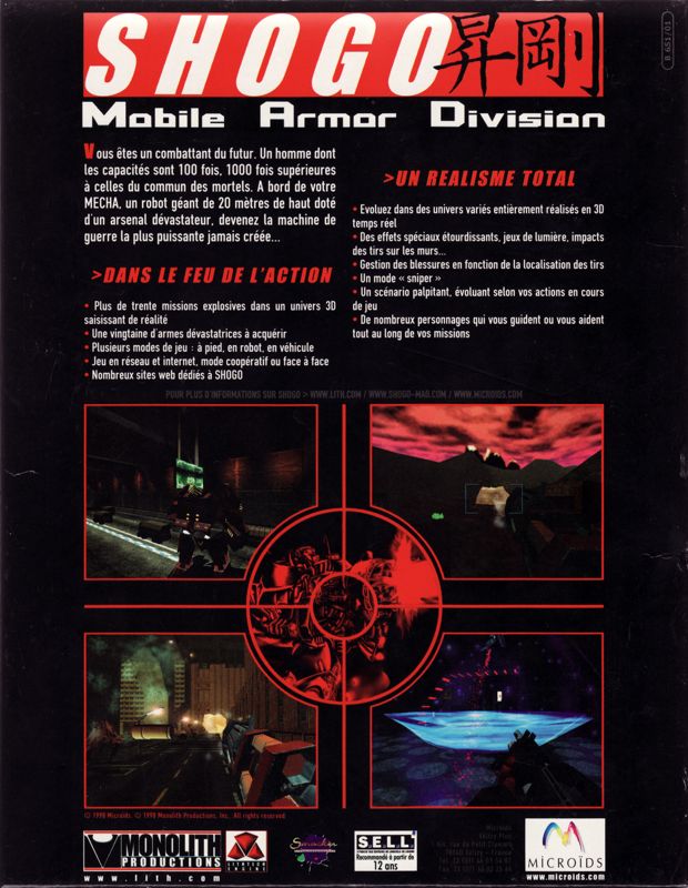 Back Cover for Shogo: Mobile Armor Division (Windows)