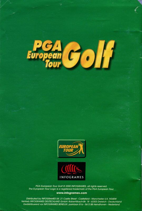 Manual for PGA European Tour Golf (Nintendo 64): Back