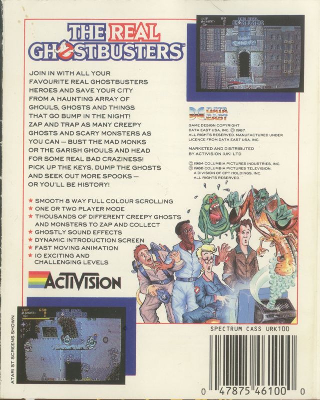 Back Cover for The Real Ghostbusters (ZX Spectrum)