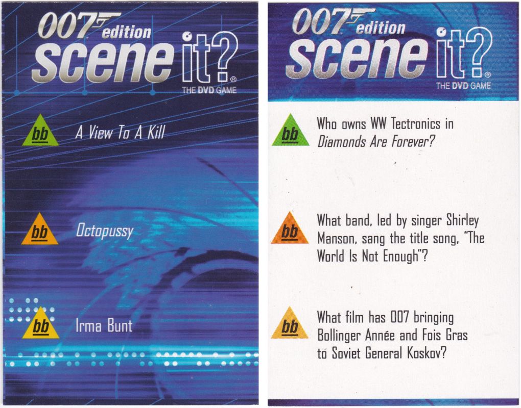 Other for Scene It? 007 Edition (DVD Player): Trivia Card: Front and Back