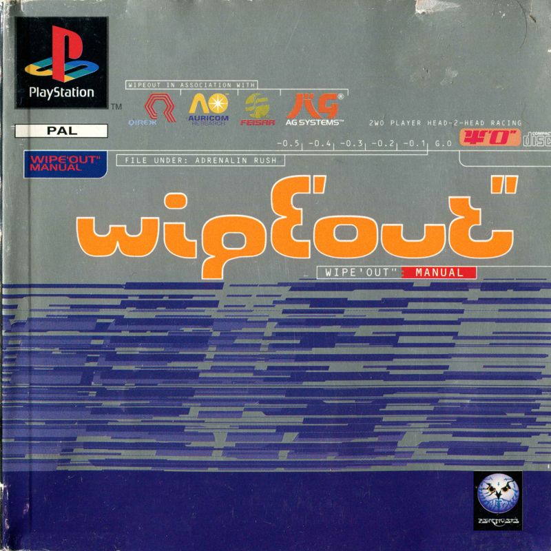 Manual for WipEout (PlayStation) (Platinum release with alternate disc): Front