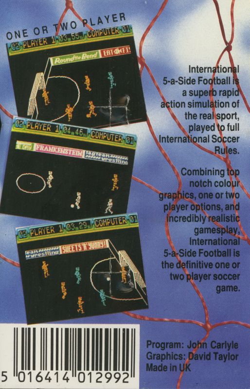 Back Cover for International 5-A-Side (ZX Spectrum)