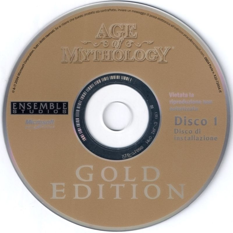 Media for Age of Mythology: Gold Edition (Windows): Disc 1