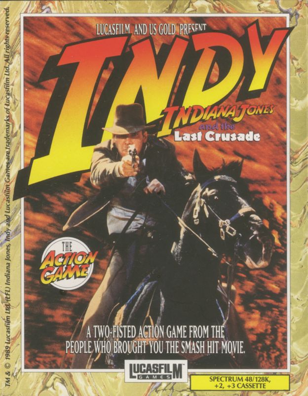 Front Cover for Indiana Jones and the Last Crusade: The Action Game / Indiana Jones and the Temple of Doom (ZX Spectrum)