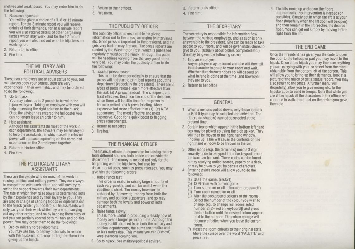 Manual for Hijack (ZX Spectrum): Side B