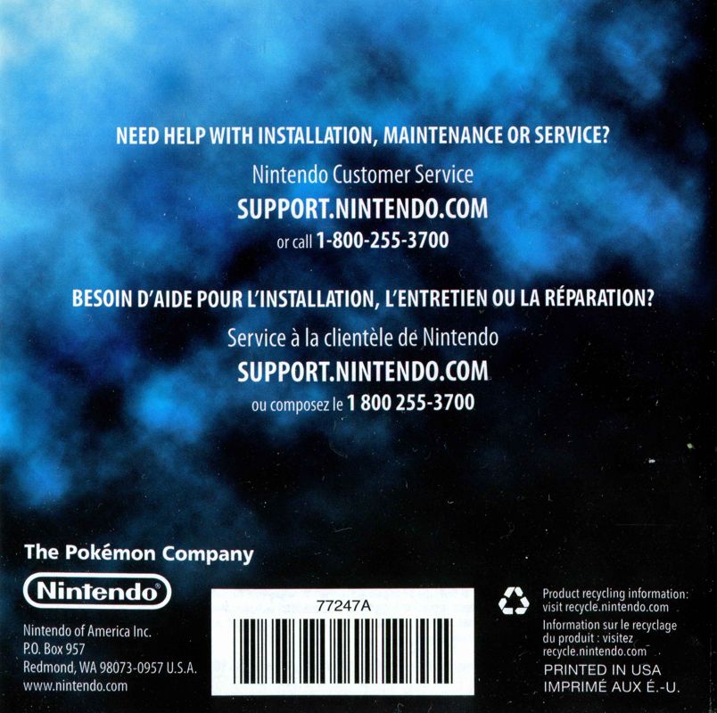 Manual for Pokémon Black Version 2 (Nintendo DS): Back