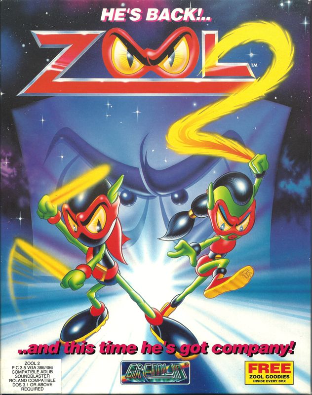 Front Cover for Zool 2 (DOS) (3.5'' floppy disk release)