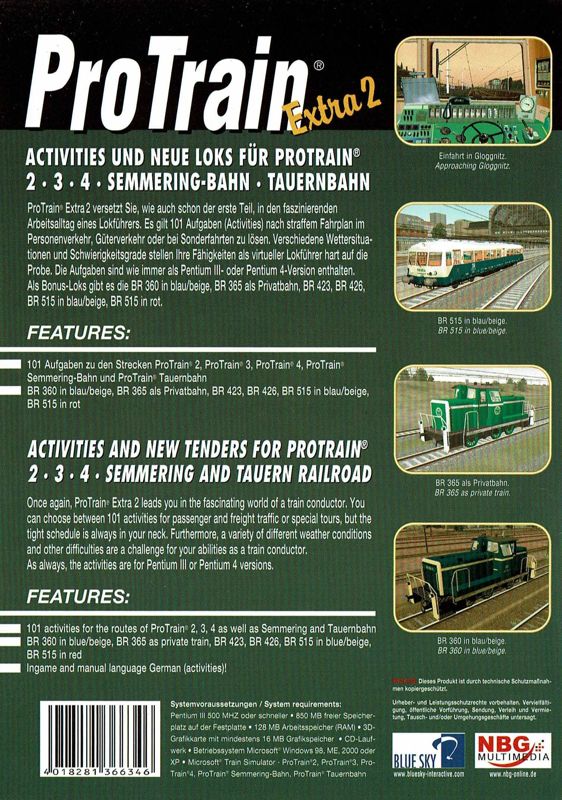 Back Cover for ProTrain Extra 2 (Windows)