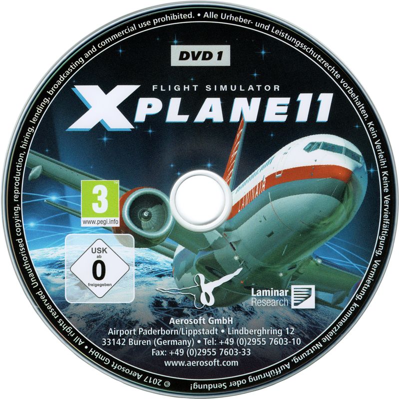 Media for X-Plane 11 (Aerosoft Edition) (Linux and Macintosh and Windows): Disc 1/9