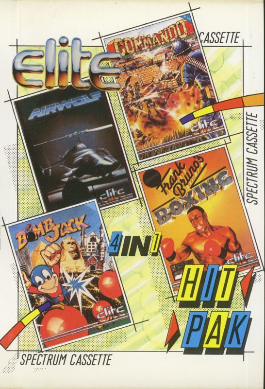 Front Cover for 4 in 1: Airwolf / Bomb Jack / Commando / Frank Bruno's Boxing (ZX Spectrum)
