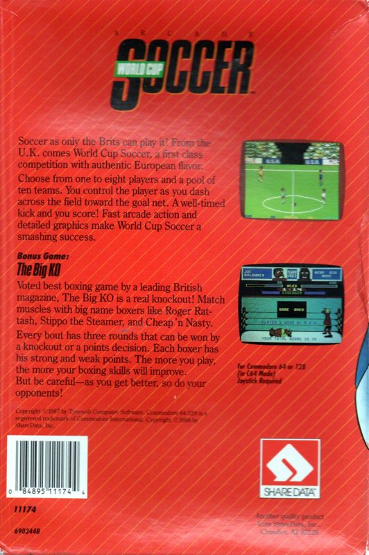 Back Cover for World Cup (Commodore 64)
