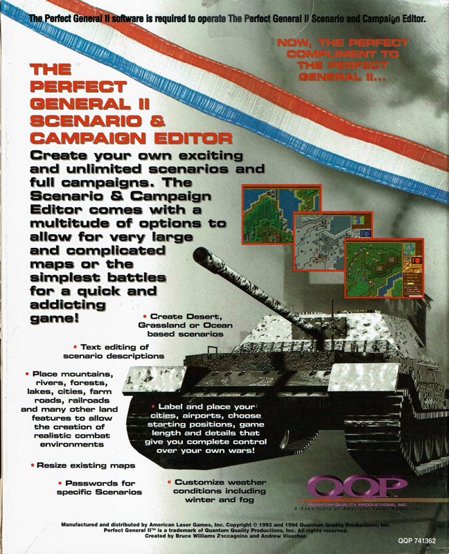 Back Cover for Perfect General II: Scenario & Campaign Editor (DOS)