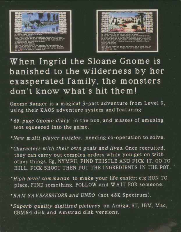 Back Cover for Gnome Ranger (ZX Spectrum)