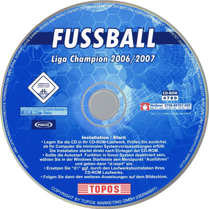 Media for Fussball Liga Champion 2006/2007 (Windows)