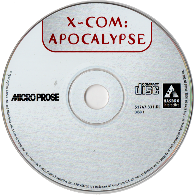 Media for X-COM: Apocalypse (DOS and Windows) (MicroProse Strategy series release): Disc 1