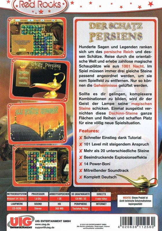 Back Cover for Der Schatz Persiens (Windows) (Red Rocks release)