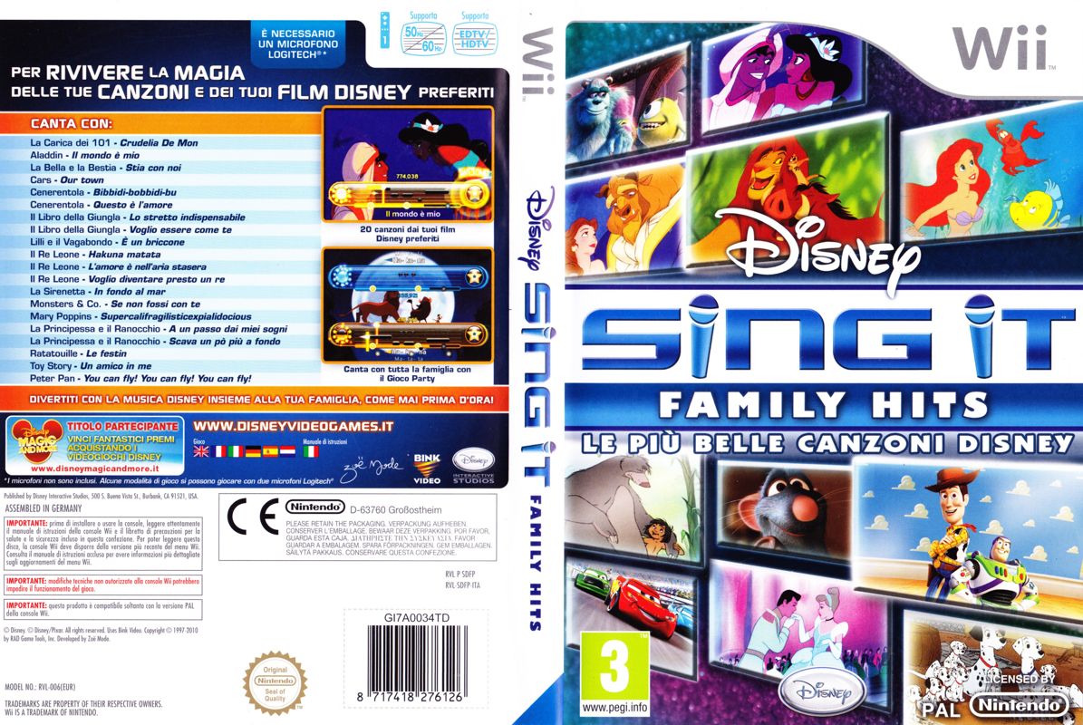 Full Cover for Disney Sing It: Family Hits (Wii)