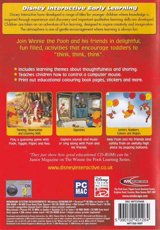 Other for Winnie the Pooh: Triple Pack (Macintosh and Windows): Disney's Winnie The Pooh: Toddler - Back
