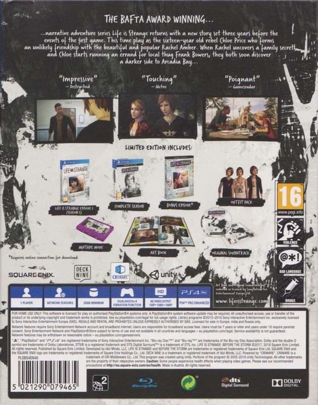 Life Is Strange: Limited Edition cover or packaging material - MobyGames