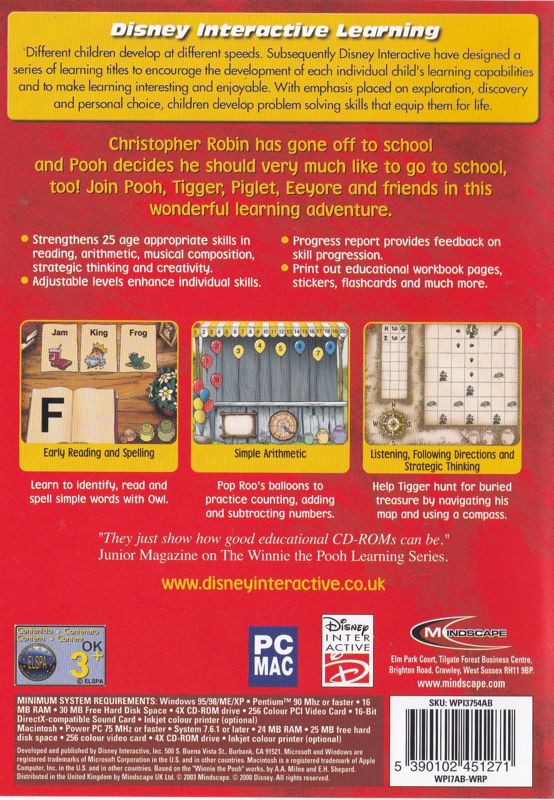 Other for Winnie the Pooh: Triple Pack (Macintosh and Windows): Disney's Winnie The Pooh: Infants - Back