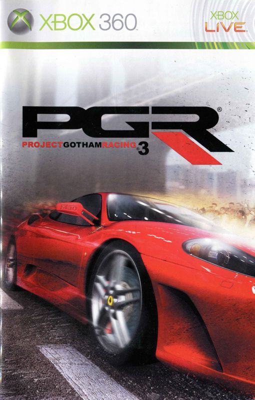 Manual for Project Gotham Racing 3 (Xbox 360): Front