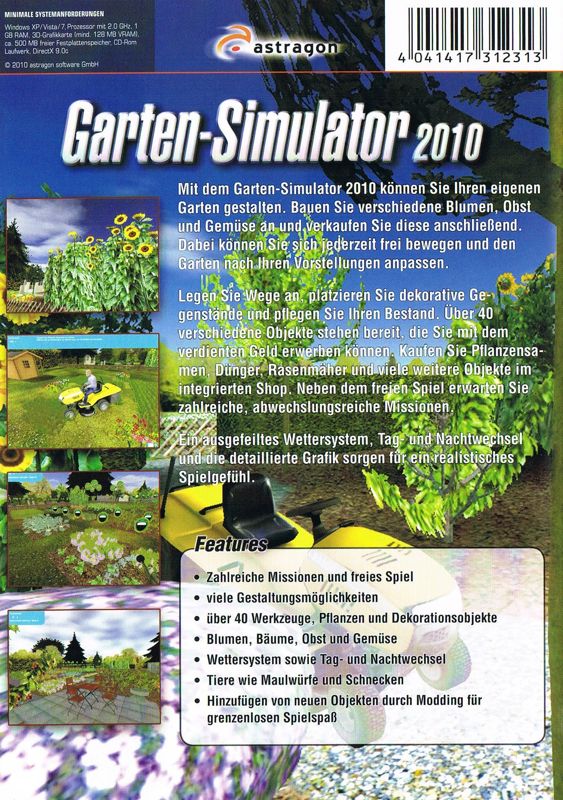Back Cover for Garden Simulator (Windows)