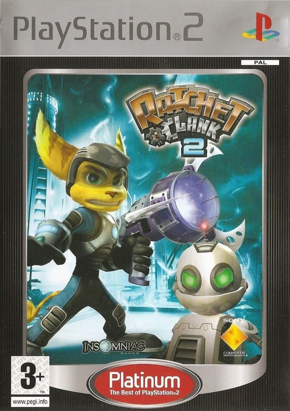 Front Cover for Ratchet & Clank: Going Commando (PlayStation 2) (Platinum release)