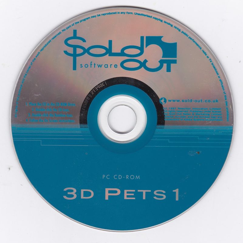 Media for 3D Pets 1 (Windows) (Sold Out Software release (late 1990s))
