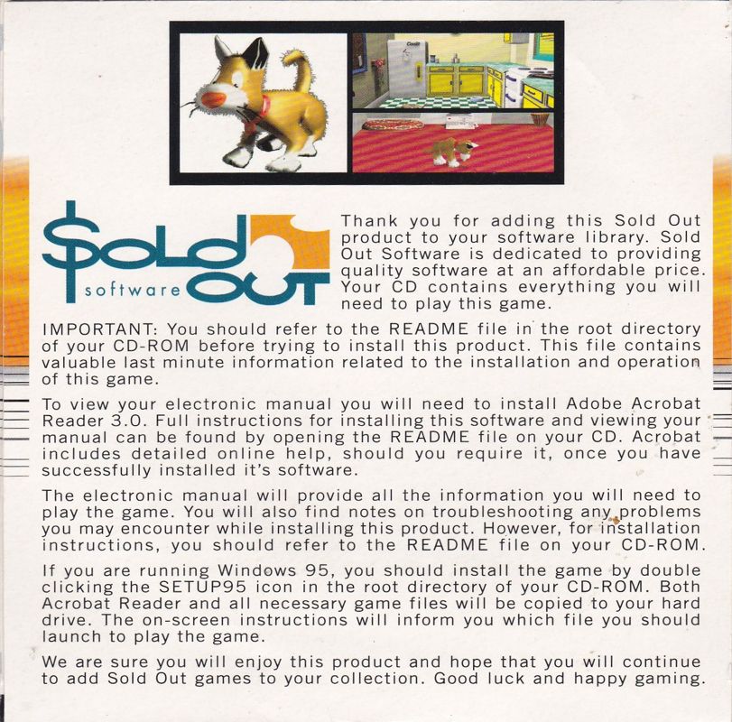Other for 3D Pets 1 (Windows) (Sold Out Software release (late 1990s)): Slipcase - Back