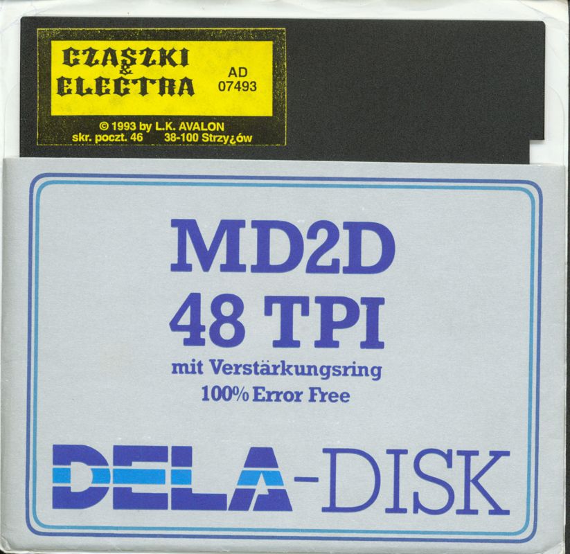 Inside Cover for Czaszki / Electra (Atari 8-bit) (5.25" disk release - alternate): Right Flap + Media