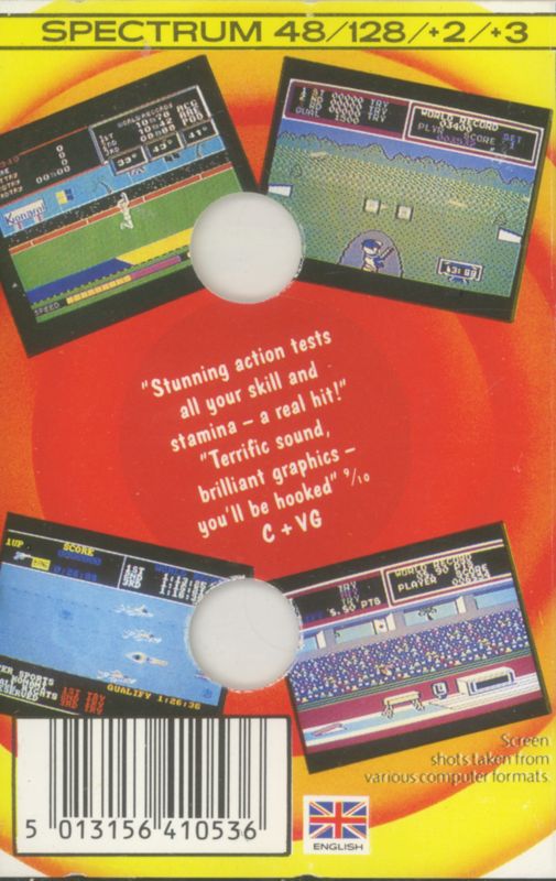 Back Cover for Hyper Sports (ZX Spectrum) (The Hit Squad release)