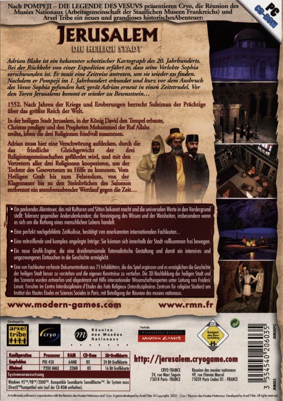Other for Jerusalem: The Three Roads to the Holy Land (Windows): Keep Case - Back