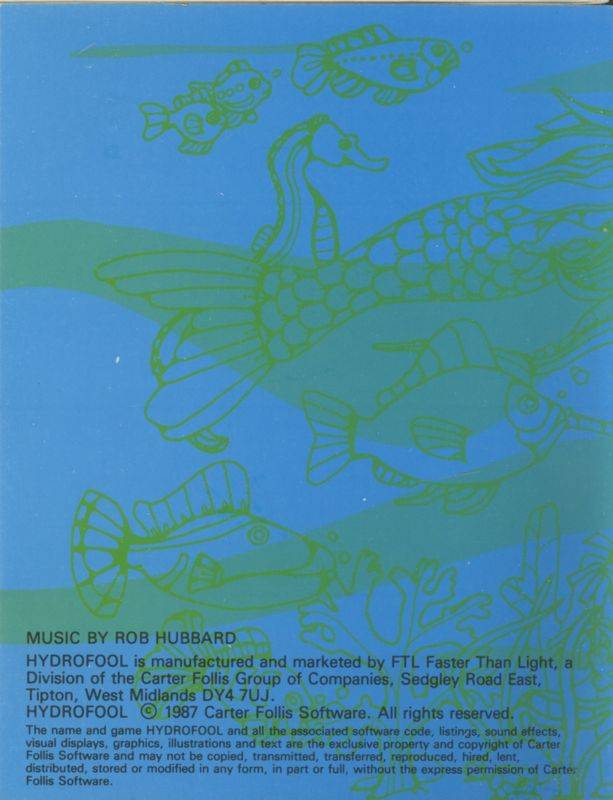 Inside Cover for Hydrofool (ZX Spectrum)