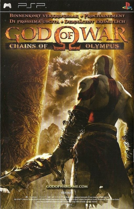 Manual for God of War II (PlayStation 2) (Platinum release): Back