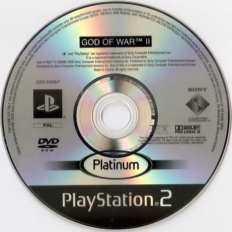 Media for God of War II (PlayStation 2) (Platinum release)