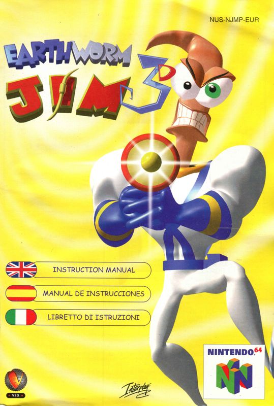 Manual for Earthworm Jim 3D (Nintendo 64): Front