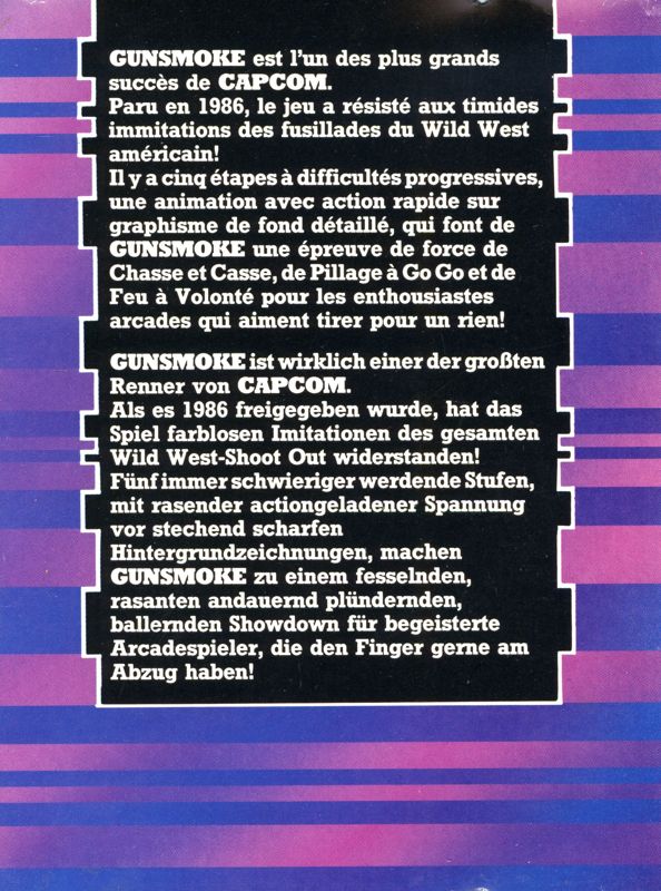 Inside Cover for Gun.Smoke (ZX Spectrum)