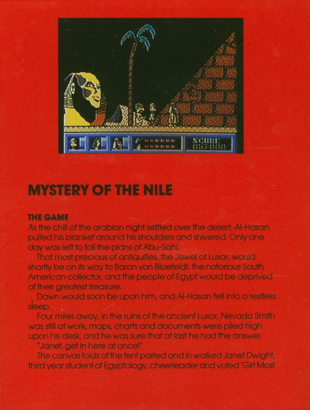 Inside Cover for Mystery of the Nile (ZX Spectrum) (Firebird re-release (as Mystery of the Nile)): side A, I (next to front cover)